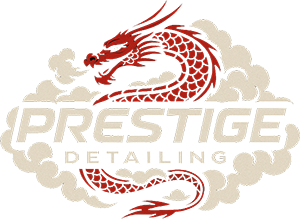 Prestige Detailing logo — red dragon over the Prestige Detailing wordmark