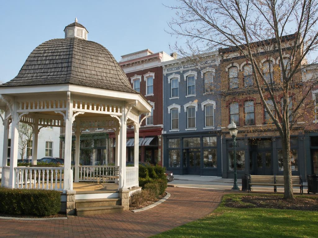 Gazebo and historic town square in Medina County, Ohio